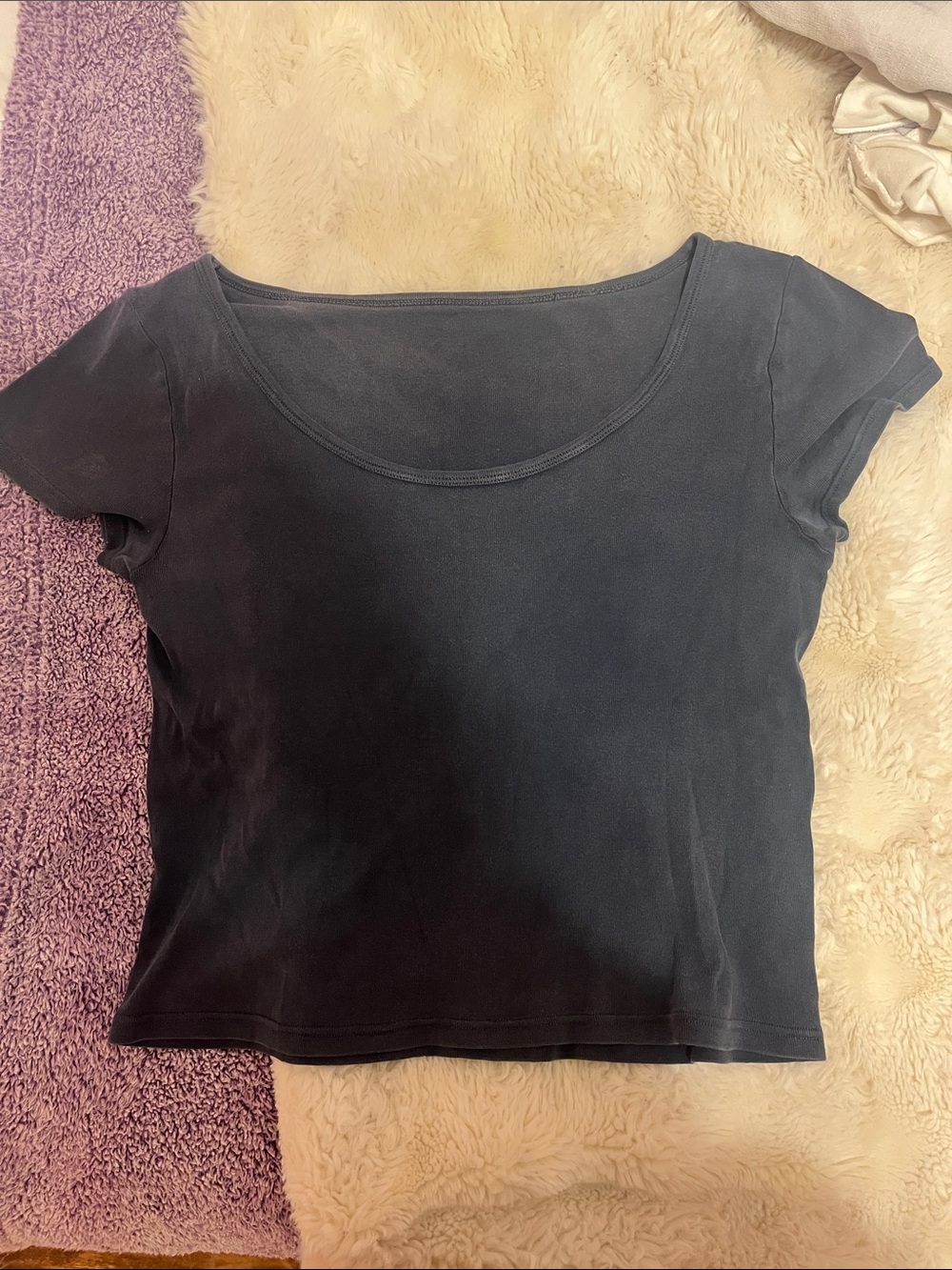 Brandy Melville Scoop Neck Navy Women's Tee